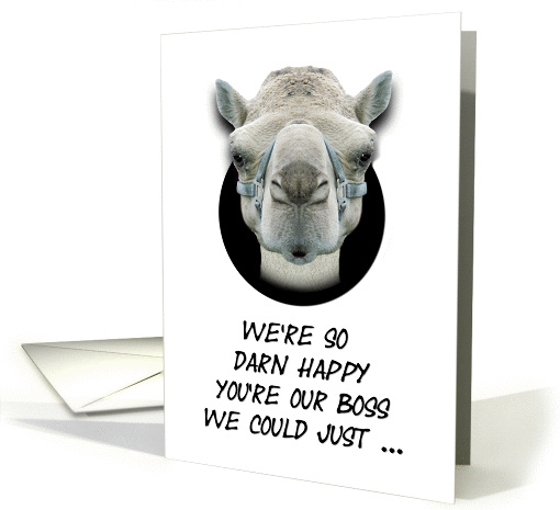 Boss's Day Greetings From Group Funny Camel Humorous card (1322374)