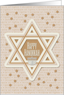 Happy Hanukkah Miracle of Lights Star of David and Menorah card