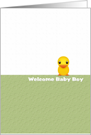 Baby Boy Welcome Baby Shower Yellow Ducky card