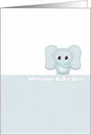 Baby Boy Welcome Baby Shower Little Gray Elephant card