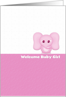 Baby Girl Welcome Baby Shower Little Pink Elephant card