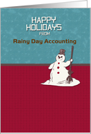 Happy Holidays from Business Custom Name Snowman Holiday Greetings card