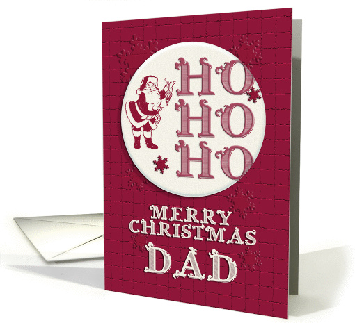 Merry Christmas Dad Santa Ho Ho Ho Retro Look card (1345538)