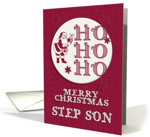 Merry Christmas Step Son Santa Ho Ho Ho Retro Look card (1345554)