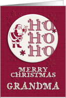 Merry Christmas Grandma Santa Ho Ho Ho Retro Look card