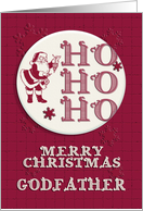Merry Christmas Godfather Santa Ho Ho Ho Retro Look card