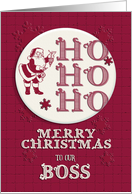 Merry Christmas to our Boss from Group Santa Ho Ho Ho Retro Look card