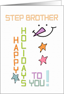 Happy Holidays Step Brother Snowman Colorful Christmas card