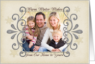 Christmas Greetings from Our Home to Yours Custom Photo Card