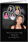 Away at College Thinking of You Young Woman Careers card