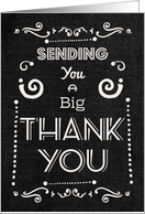 Thank You Chalkboard Style Typography and Swirls card