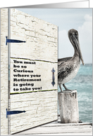 Congratulations on Retirement Oceans of Possibilities Pelican and Door card