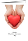 Happy Physician Assistants Day Red Heart in Hands card