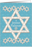 Happy Passover Joyous Passover Star of David Pattern card