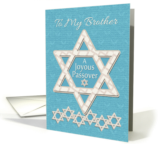 Happy Passover to Brother Joyous Passover Star of David Pattern card