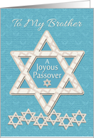 Happy Passover to Brother Joyous Passover Star of David Pattern card