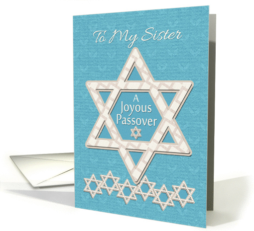 Happy Passover to Sister Joyous Passover Star of David Pattern card