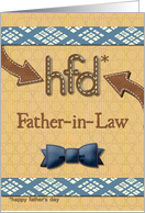 Father’s Day for Father-in-Law Fun Bowtie Masculine Patterns card