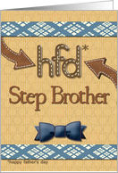 Father’s Day for Step Brother Fun Bowtie Masculine Patterns card