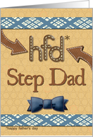 Father’s Day for Step Dad Fun Bowtie Masculine Patterns card