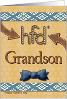 Father’s Day for Grandson Fun Bowtie Masculine Patterns card