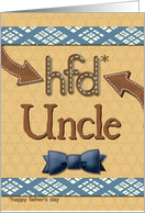 Father’s Day for Uncle Fun Bowtie Masculine Patterns card