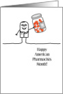 American Pharmacists Month Cartoon Pharmacist with Medicine Bottle card