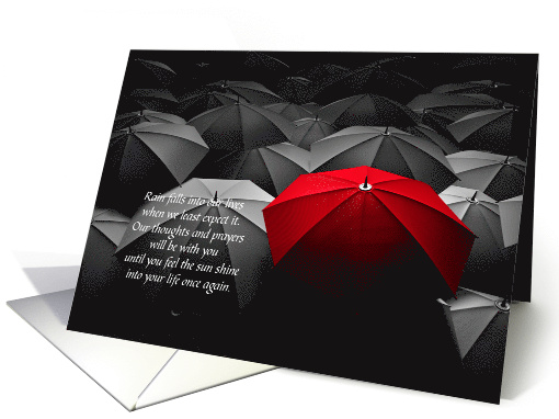 Sympathy from Group with Umbrellas Thoughts and Prayers card (1369598)