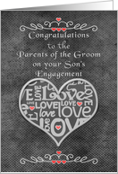 Engagement Congratulations to Groom’s Parents Chalkboard Look Word Art card