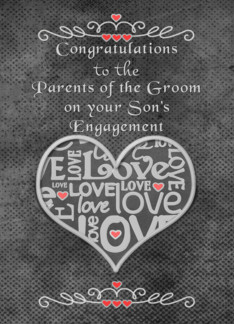 Engagement Congratulations to Groom's Parents Chalkboard Look Word Art