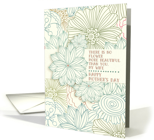 Wife Mother's Day Beautiful Flower Pretty Botanical card (1370420)