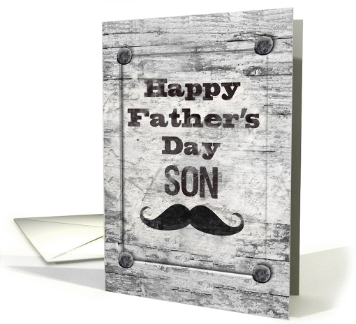 Happy Father's Day for Son Masculine Rustic Mustache card (1377482)