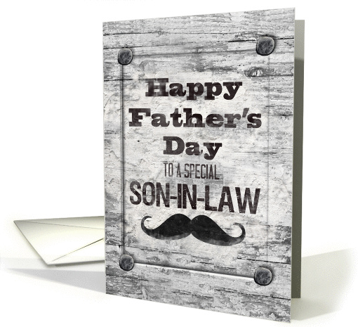 Happy Father's Day for Son-in-Law Masculine Rustic Mustache card