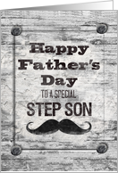 Happy Father’s Day for Step Son Masculine Rustic Mustache card
