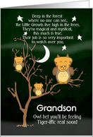 Get Well Soon Grandson for Kids Children’s Fantasy Animal Tiger Ow card