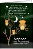 Get Well Soon Step Son for Kids Children’s Fantasy Animal Tiger Owl card