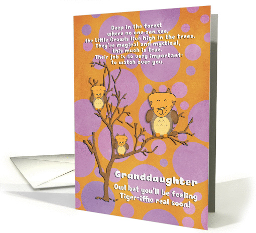Get Well Soon Granddaughter Cute for Kids Fantasy Animal... (1378310)