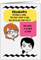 Happy Birthday Custom Name Women Talking Funny Modern Design card