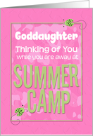 Thinking of You Goddaughter Away at Summer Pink Camp Camo Ladybugs card