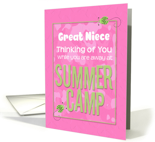 Thinking of You Great Niece Away at Summer Pink Camp Camo... (1386548)