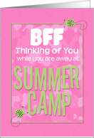 Thinking of You BFF Away at Summer Pink Camp Camo Ladybugs card