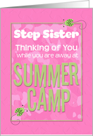 Thinking of You Step Sister Away at Summer Pink Camp Camo Ladybugs card
