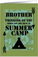 Thinking of You Brother Away at Summer Camp Camo Arrows and Tent card