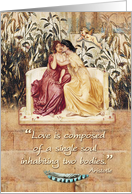 Valentine’s Day Lesbian Themed Vintage Greek Painting Love Quote card