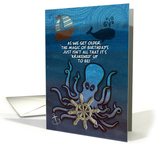 Birthday Getting Older Fantasy Underwater Humorous Kraken... (1394208)