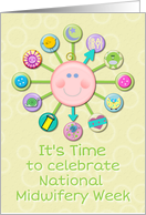 Midwifery Week Celebration Baby Clock with Baby Icons card