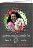 Merry Christmas & Happy New Year Custom Name and Photo Card
