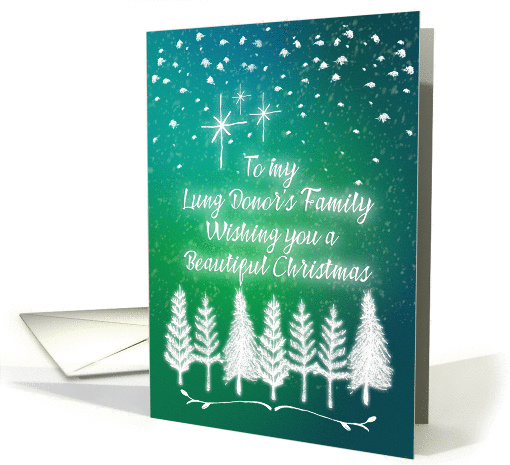 Merry Christmas to Lung Donor's Family Trees & Snow Winter Scene card