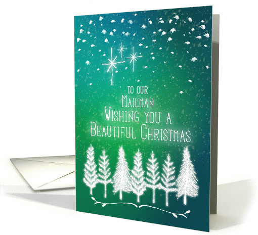 Merry Christmas to Mailman Trees & Snow Winter Scene card (1410546)
