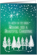 Merry Christmas to Both of My Dads Trees & Snow Winter Scene card